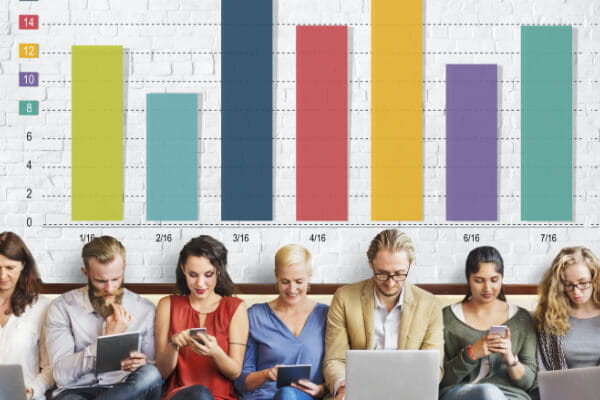 Data Enhancement Services | Bar Chart Graph Marketing Profit Improvement Sales Concept